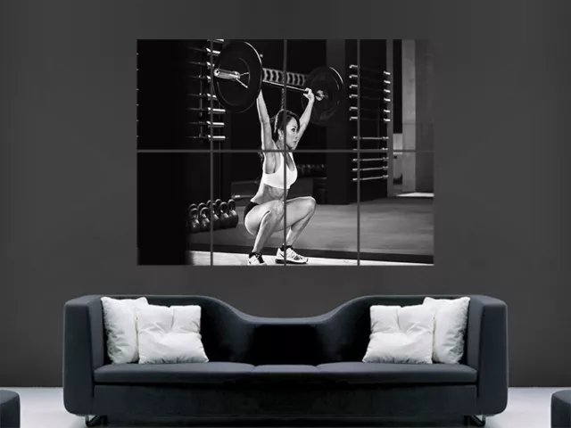 Weightlifting Poster Gym Fitness Sexy Hot Girl Muscles Giant Wall Print Art
