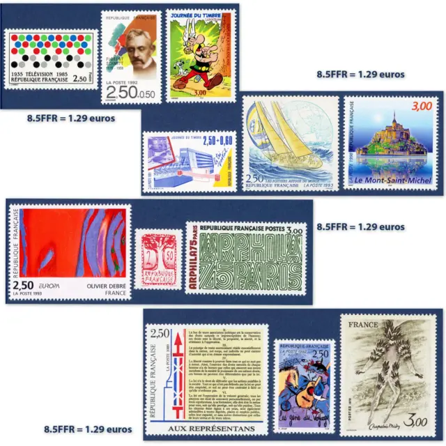 Lot De 50 Affranchissements Pour Lettres 20G France Avec 3 Timbres En Francs