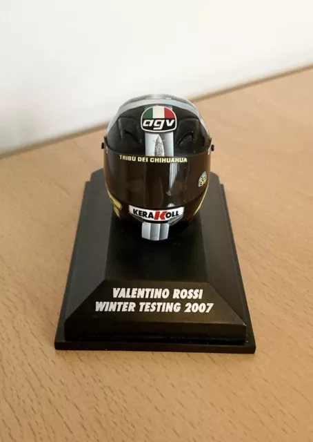 Valentino Rossi Agv Mini Helmet Winter Testing 2007 Moto Gp Scale 1/8 Minichamps 3