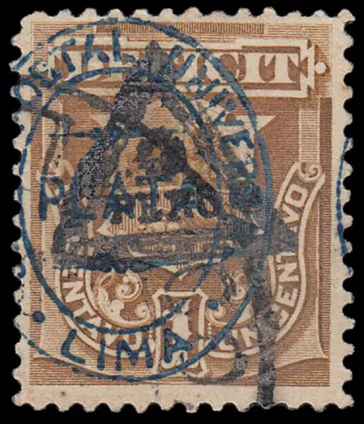 Pérou Taxe 22 1883 Sur Timbres De Taxe 1881 Surcharge Union Postal Lima USA