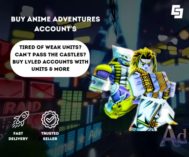 Affordable anime adventures roblox account For Sale