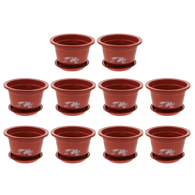 10 pcs Pots Pots Pottes de fleurs en plastique intérieur