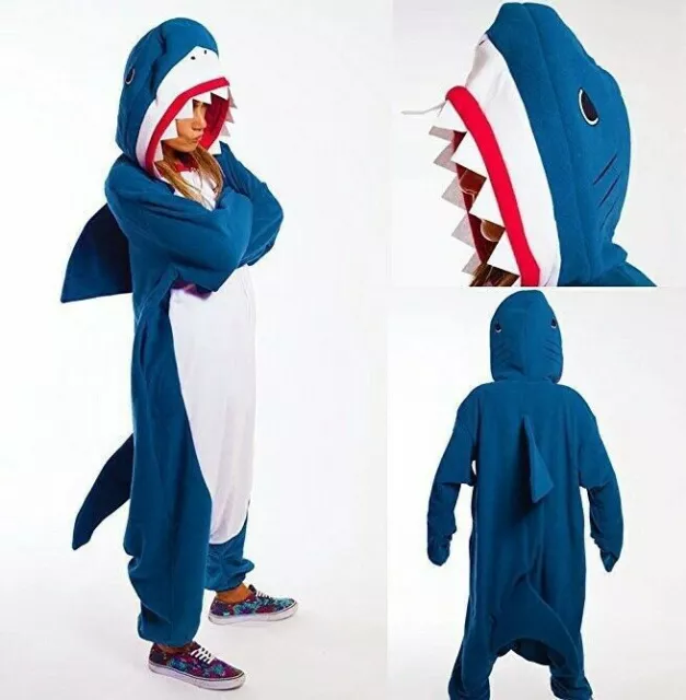 Unisex Adult Kids Sleepwear Shark Pajamas*Kigurumi Cosplay*Costume Fancy*Dresses