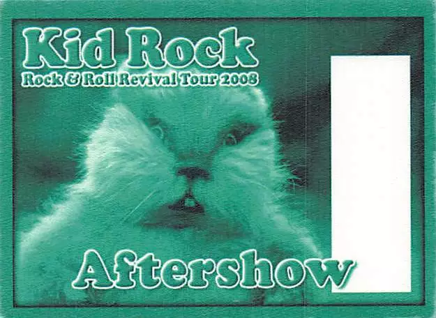 Kid Rock Backstage Pass 2008 Green Aftershow Pass Variant