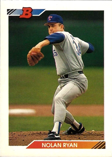 1992 Bowman NOLAN RYAN Base Card 222 Texas Rangers HOF Classic Card 1992 Bowman NOLAN RYAN Base Card 222 Texas Rangers HOF Classic Card
