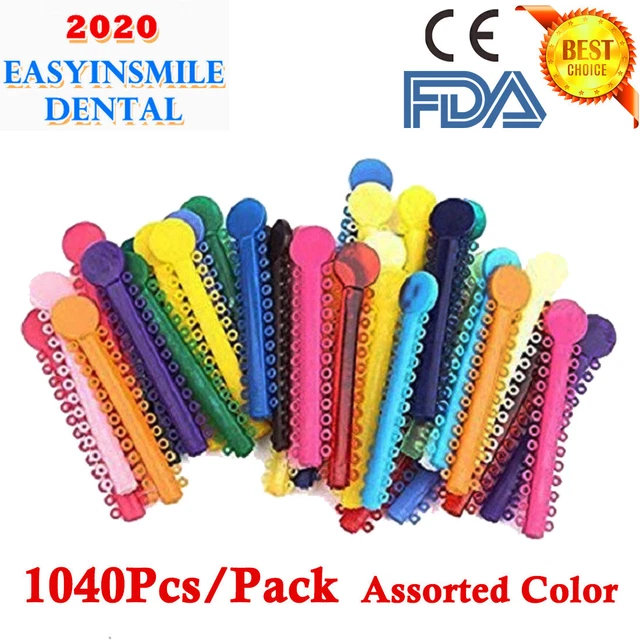 1040Pc Dental Elastic Rubber Bands Power Chain Ligature Ties Orthodontic Bracket