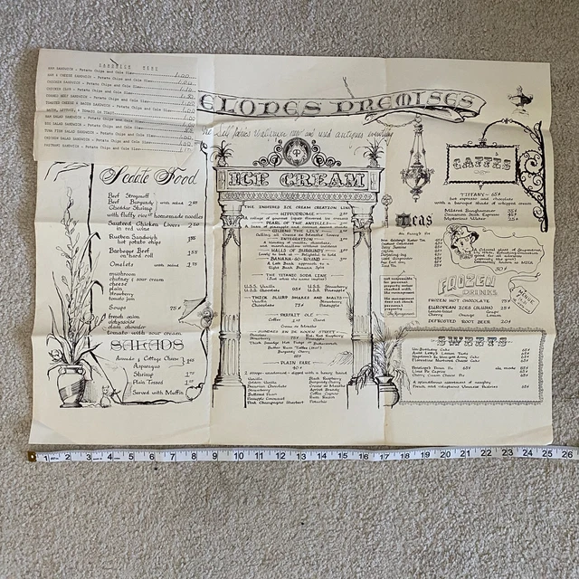 RARE VINTAGE RESTAURANT Menu Penelope’s Premises Chicago 1950 1960 £164