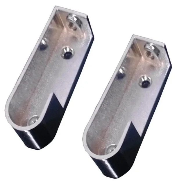 Paquete de 2 soportes de armario de aleación de zinc niquelados elegantes y confiables