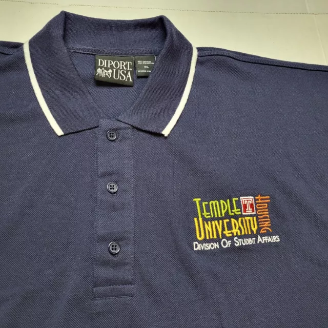 Temple University Housing Polo Shirt Mens XL Blue Diport USA ¤48