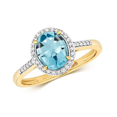 Diamant & Lumière Topaze Bleu Suisse Tailles Bagues J-Q Or Jaune