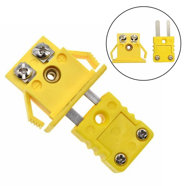 QUARKZMAN Connettori a Spina Maschio per Filo Termocoppia Tipo K Alta Temperatura 120°C(248°F) per Sonda Sensore Termocoppia Giallo 15pz