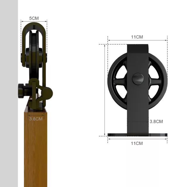 4-20FT Top Mount Steel Sliding Barn Door Hardware Kit For Single/ Double Doors 2