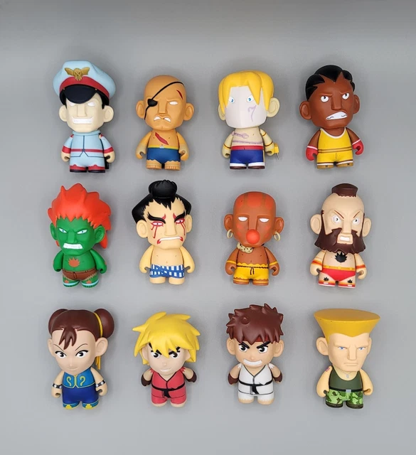 Complete Series 1 Street Fighter Ii Mini 12 Figure Lot Loose Kidrobot 2 Boss