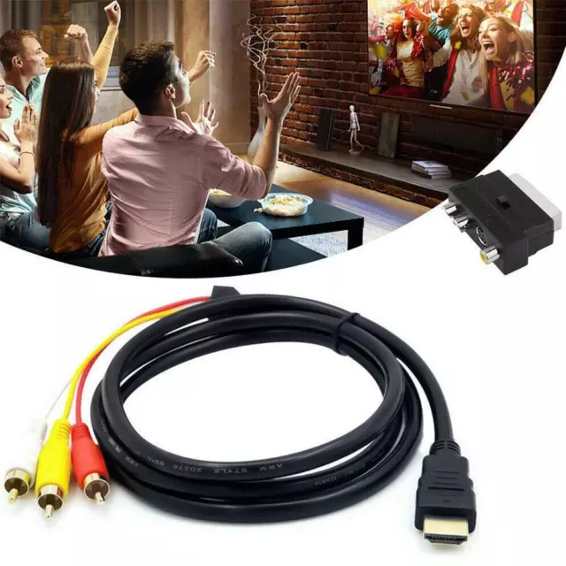 1080P HDMI-compatible S-Video zu 3 RCA AV-Audiokabel mit SCART zu 3RCA Adapter