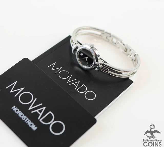 Orologio da donna Movado Luno Quadrante Museo Nero Quarzo Acciaio Inox con manuale