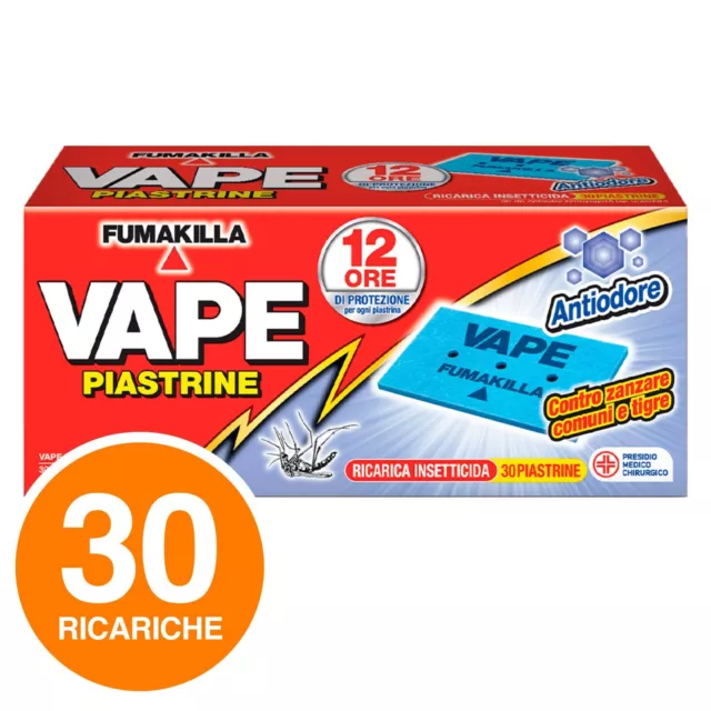 Vape Ricarica Insetticida Antiodore Piastrine AntiZanzara per Diffusore - 30 pz