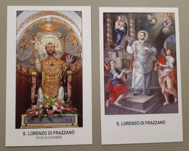 Santino San Lorenzo di Frazzano Holy Card lotto di 2 Santini Patrono Frazzano'