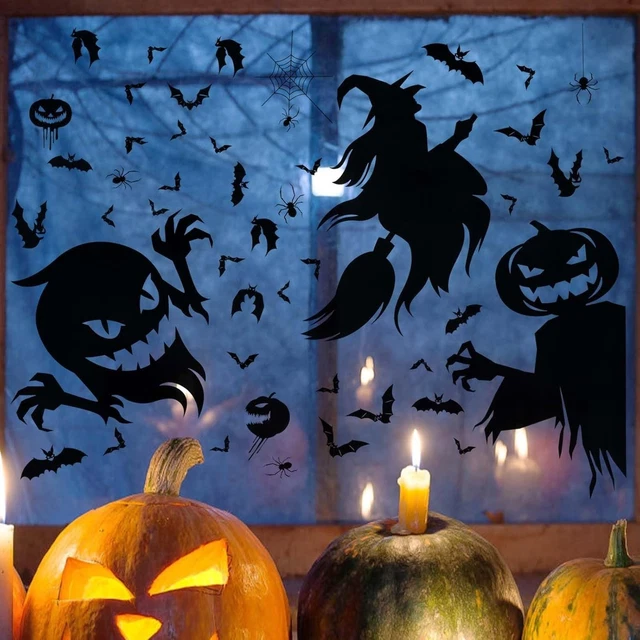 82 Adesivi Decorativi Per Halloween - 10 Fogli PVC Con Fantasmi, Streghe, Zombie, Per Finestre, Vetri, Feste, Facili Da Applicare E Rimuovere