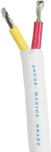 124302 Marine Safety Duplex Tinned Boat Cable (1/4-Inch Tab, Flat, 12GA, 25')
