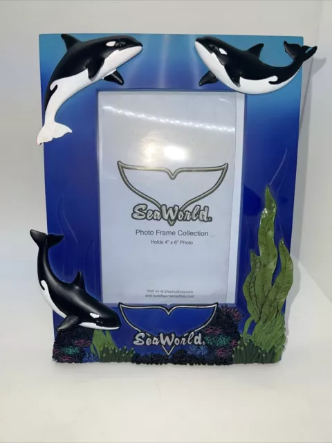 Sea World Picture Frame 3D Shamu Killer Whale Orca 4x6 Photo RARE HTF