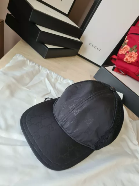 CASQUETTE DE BASEBALL en toile nylon noir Gucci GG et filet grande EUR  233,77 - PicClick FR