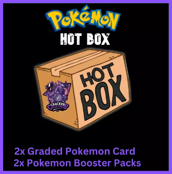 Pokemon Hot Box! 2x Graded Pokémon Card and 2x Pokémon Booster Packs