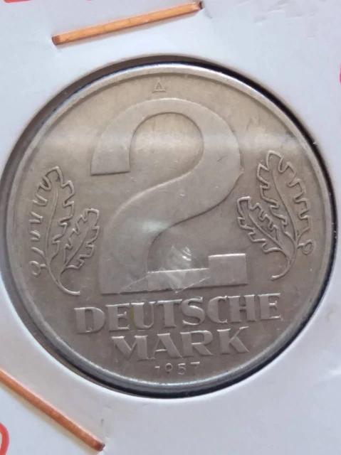 2 Deutsche Mark German Democratic Republic 1957