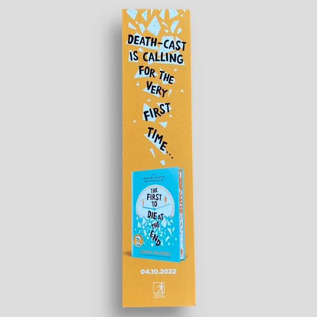 The First To Die At The End Adam Silvera Promotional Bookmark Collectable