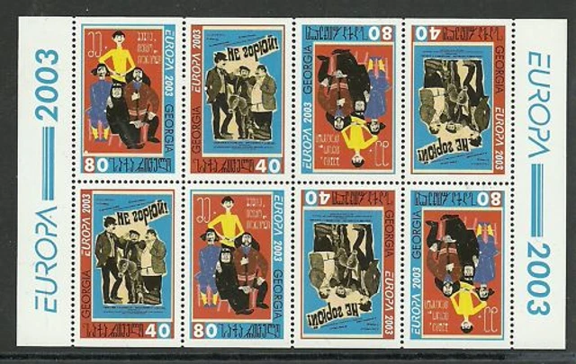 a743 CEPT 03/ Georgien/ 8xMiNr 420-21 D ** im Markenheftchenbogen