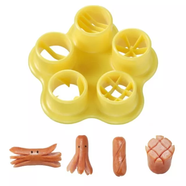 5 in 1 Wurst Hot Dog Cutter Set Schinken Wurstschneider Küche Schnittform DIY