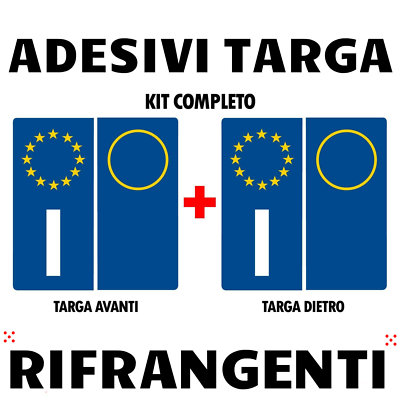 KIT 4 PEZZI ADESIVI TARGA EUROPA PER AUTO STICKERS BMW AUDI FIAT MERCEDES TOYOTA 