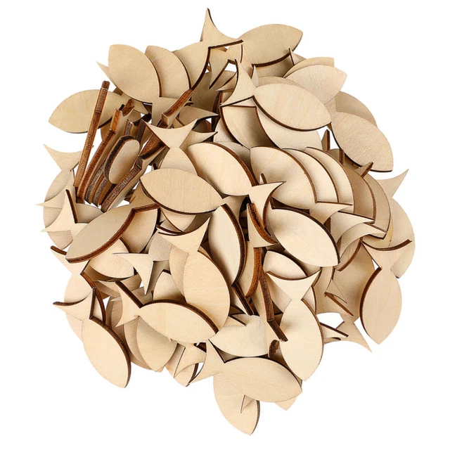 60 Pièces Ovales En Bois 60x30mm – Découpes Brutes Pour Loisirs Créatifs, Uxcell
