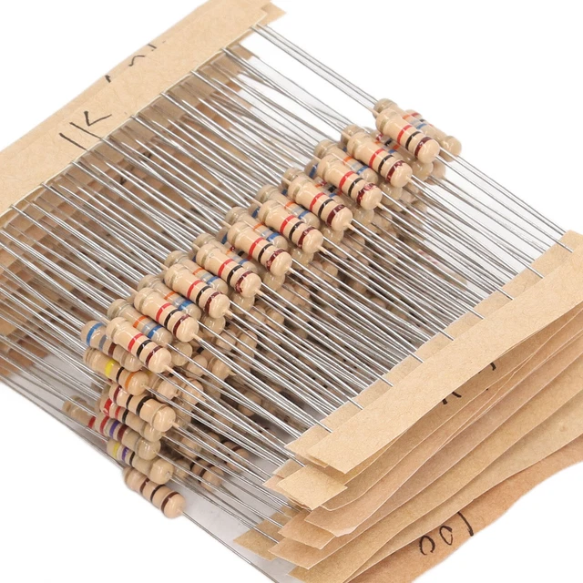 300 pz Kit Resistenze Pellicola Carbonio 1/2W Tolleranza 5% Resistenza Elettronica 10R a 1M