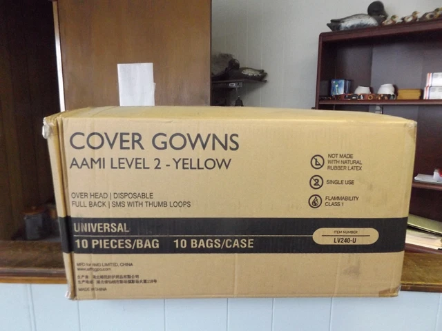 Wholesale Universal Cover Gowns Aami Level 2-Yellow Lv240-U New Old Stock