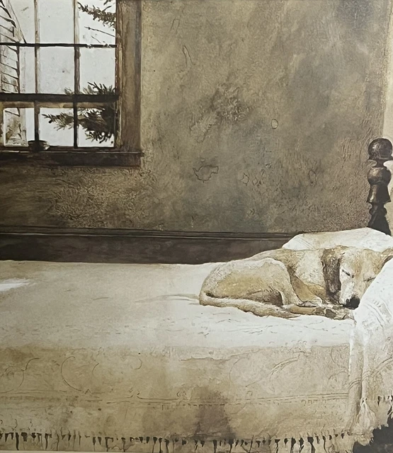 Andrew Wyeth Master Bedroom Dog on Bed Small Print Free Shipping Andrew Wyeth Master Bedroom Dog on Bed Small Print Free Shipping
