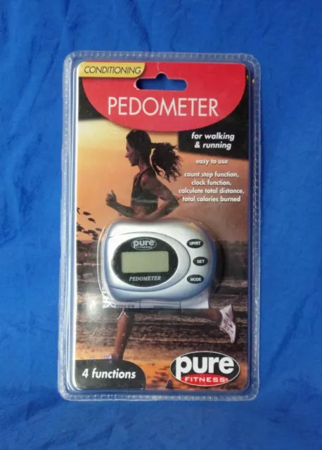 PURE FITNESS Conditioning Pedometer w/ 4 Functions For Walking & Running 8033wp