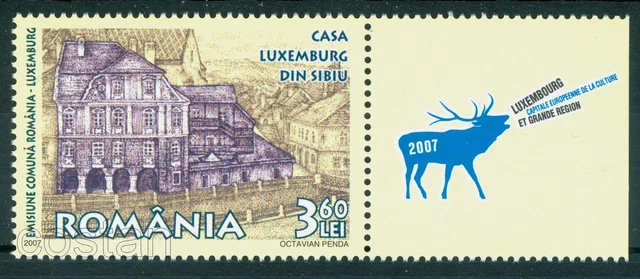 2007 Deer,LUXEMBOURG House,Sibiu,CULTURE Capital,Romania,Mi.6238,TAB-Deer/R,MNH