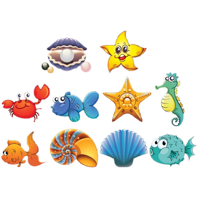 1 juego de pegatinas antideslizantes para bañera dibujos animados animales marinos pegatinas para bañera para el hogar