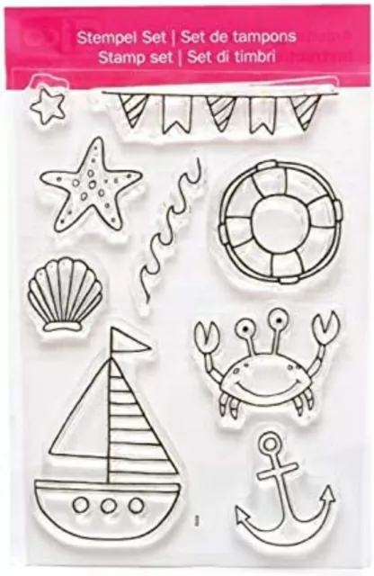 Efco Summer Holiday Beach Sentiment Clear Stamp Set Birthday Card Making