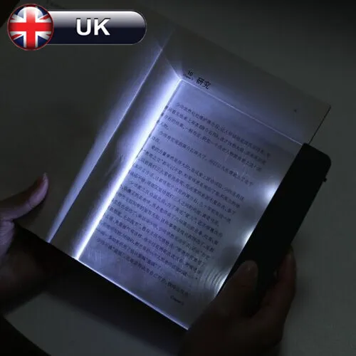 Creative LED Book Light Reading Night Flat Plate Portable Travel Panel Lamps 1x
