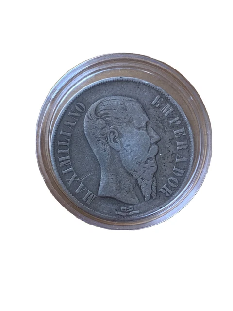 1866 Imperio Mexicano ,Maximiliano Emperador ,1 Peso, Mexico Silver Coin 1866 Imperio Mexicano ,Maximiliano Emperador ,1 Peso, Mexico Silver Coin