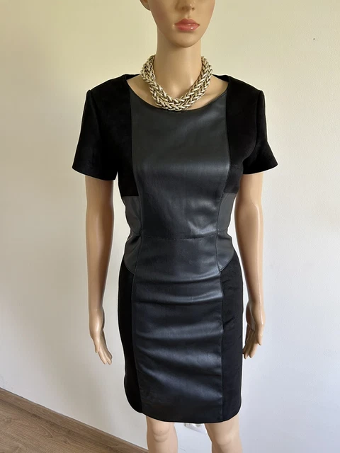 Robe Noire Only Avec Inserts Simili Cuir - Taille 38 - Occasion Très Bon état