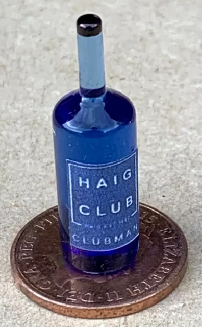 Haig Club Whisky Label On A Glass Bottle Tumdee 1:12 Scale Dolls House Miniature