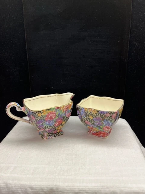Vintage  Royal Winton Chintz Hazel Sugar and Creamer