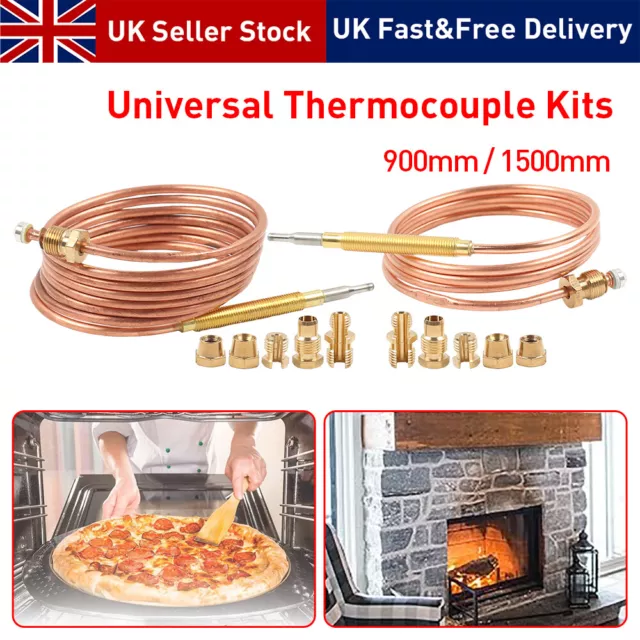 PACK OF 2 x 60mm UNIVERSAL MULTI FIT GAS THERMOCOUPLES GAS THERMOCOUPLE KIT  60cm
