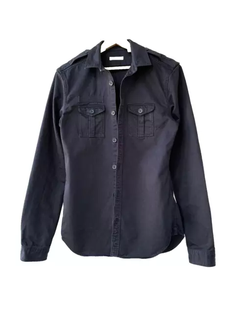 Men's Burberry Brit Navy Blue Long Sleeve Cotton Shirt Sz - S Slim Fit