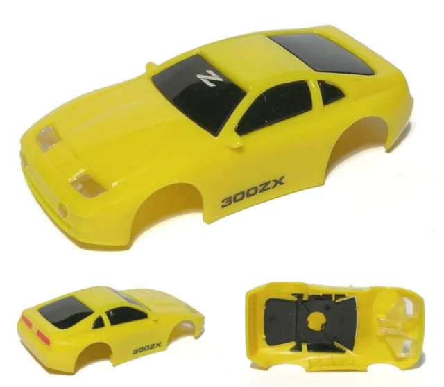 1pc 1990s TYCO HO Slot Car Datsun NISSAN 300ZX YELLOW wide pan Body-Only #6331