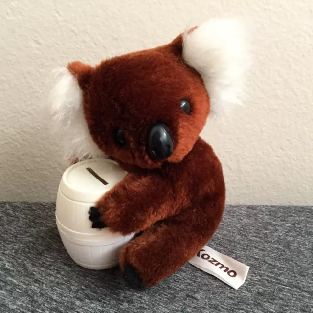 Vintage Russ Berrie Koala Bear Plush Stuffed Animal Coin Bank 1978 Kozmo Brown