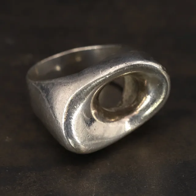 VTG Sterling Silver - MEXICO TAXCO MODERNIST Open-Work Ring Size 7.5 - 14.5g