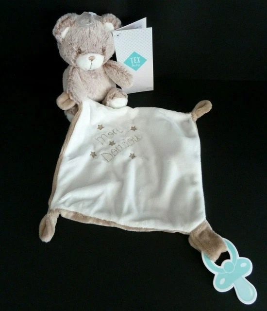 *. Doudou Peluche Tex Ours Beige Blanc Chine Mouchoir Mon Doudou Etoile  Neuf